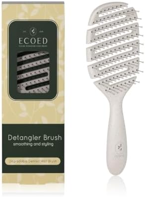 Detangler Hairbrush, Soft Bristle Detangling Brush,Quick Smoothing(Natural) by ECOED