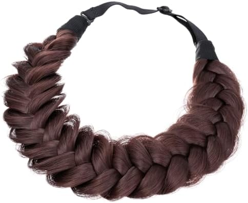 Synthetic Hair Braided Headband Classic Wide Strands Wedding Disorderly Fluffy Braids Wig Band Women Beauty Accessory - Image 2
