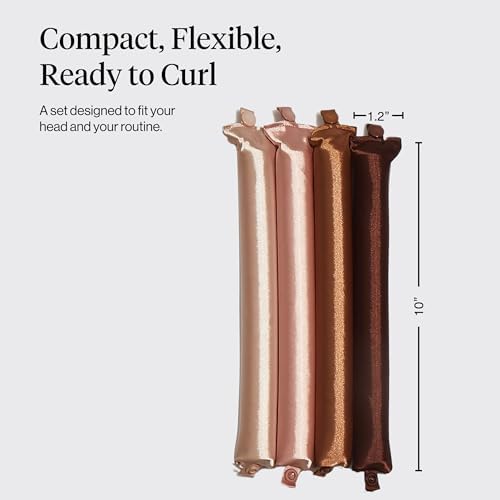 Kitsch Satin Flexi Rods, Heatless Curling Rod - 4pcs, Rosewood - Image 4