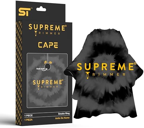 Supreme Trimmer Premium Barber Cape | Professional Hair Stylist Waterproof, Hook Closure Cape; Salon, Barber, or Home Use | Smoke Ring by SupremeTrimmer