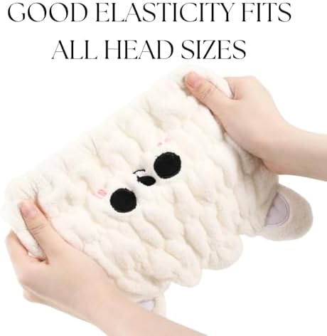 Microfiber Hair Towel Wrap for Kids, Snow Bear Toddler Quick Dry Cap - Image 5