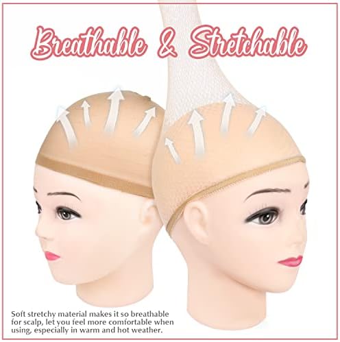 MORGLES Dual Style Nylon Wig Caps 6 Pack, Closed End Stocking Hair Nets - Image 4