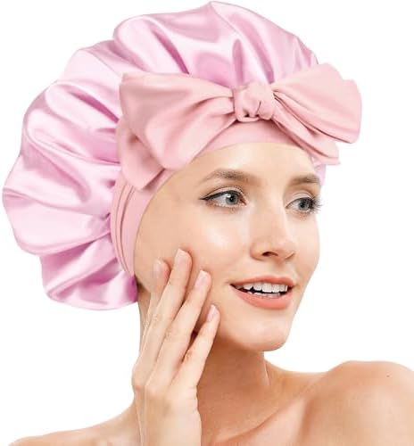 Silk Bonnet for Women,Adjustable Double Layer Sleep Cap by Doitory