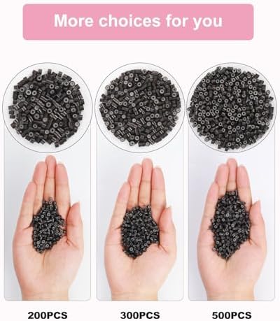 4mm Hair Extensions Beads: Easy to Clamp - Stay Secure 500pcs Silicone Lined Micro Ring Beads for Thin Fine Hair for Daily Wear Hair Extensions(Blonde) - Image 4