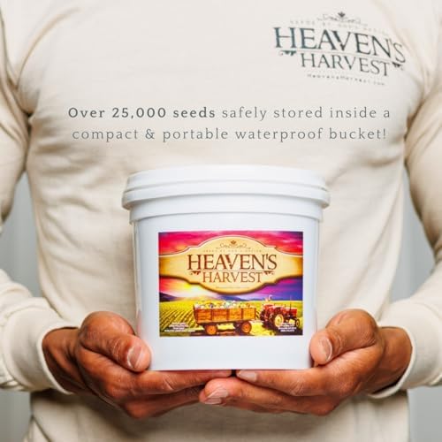 Heaven’s Harvest “10 Year Garden” Survival Seed Bank Kit | Over 50k Non GMO Heirloom Vegetable Survival Seeds + 2 Free Bonus Items: Clyde’s Garden Planner + Seed Vault Storage Drum for 10 Year Storage - Image 5