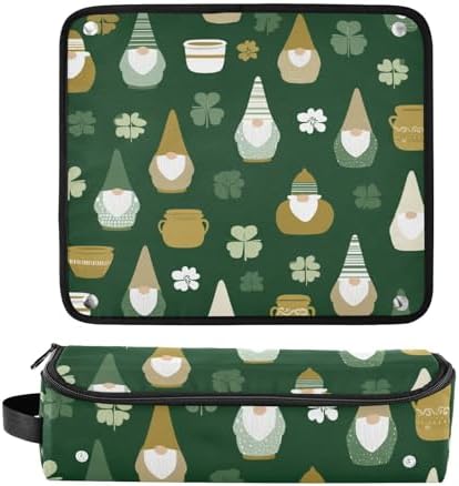 Hair Tools Travel Bag with Heat Resistant Mat 2-in-1 Hot Tools Travel Bag Organizer Flat Curling Iron Travel Case for Straightener Green Clover Dwarf St - Image 3