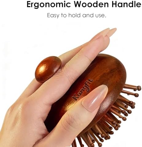 Wooden Scalp Massager for Hair Growth, Easy-Grip Handheld Brush for Dandruff Removal & Stress Relief, Anti-Static Portable Hairbrush with Gift Box, Travel & Home Use, Pet Friendly - Image 3