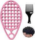 KOUPA Silicone Afro Twist Brush with Pick Comb for Coily Hair Curls, Pink by WelcometoKOUPA