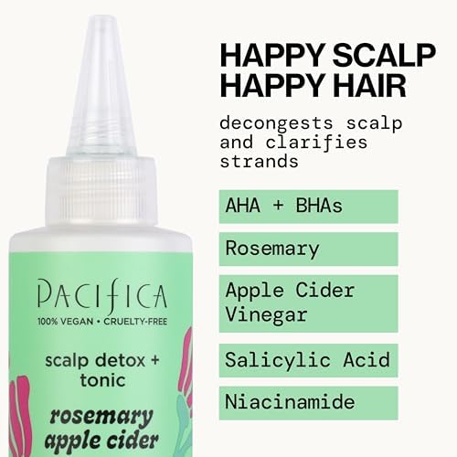 Pacifica Scalp Detox Set – Rosemary Apple Cider Vinegar Scalp Exfoliating Tonic with Scalp Massager Brush, Deep Cleansing & Clarifying Treatment for Buildup, Dry Flaky Scalp, Vegan - Image 4