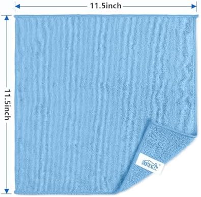 HOMEXCEL Blue Cleaning Rags 5 Pack, Highly Absorbent Microfiber Cleaning Cloth for Kitchen, Lint Free, Scratch-Free, Reusable Microfiber Towels for House, Window and Glass, Cars, 11.5 X11.5 inch - Image 2
