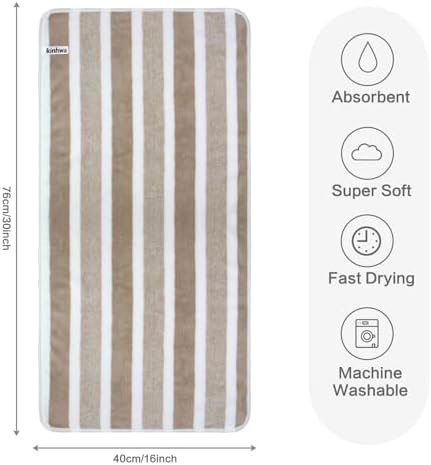 KinHwa Microfiber Hand Towels for Bathroom Soft and Absorbent Face Towels Brown Bathroom Hand Towels for SPA Hair Bath 16inchx30inch 2 Pack - Image 3