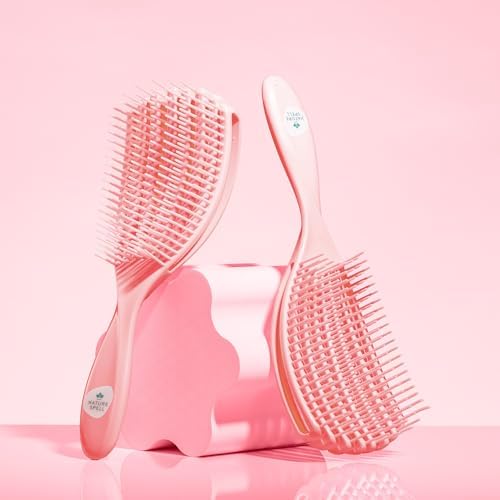 Nature Spell FlexiFlow Detangling Hair Brush, Flexible Strands, Pink - Image 7