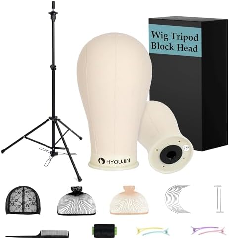 HYOUJIN Wig Stand with 23“ Mannequin Head,With Foot Panel for Making by HYOUJIN