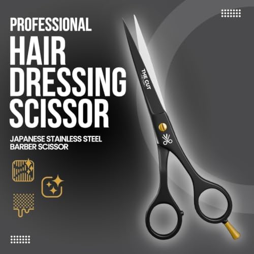 Left Handed Barber Scissors Professional 6 Inch - Serrated Edge Hair Cutting Shears for Lefties, Japanese Stainless Steel Salon Scissors for Men & Women, Includes Premium Leather Pouch & Gift Box - Image 3