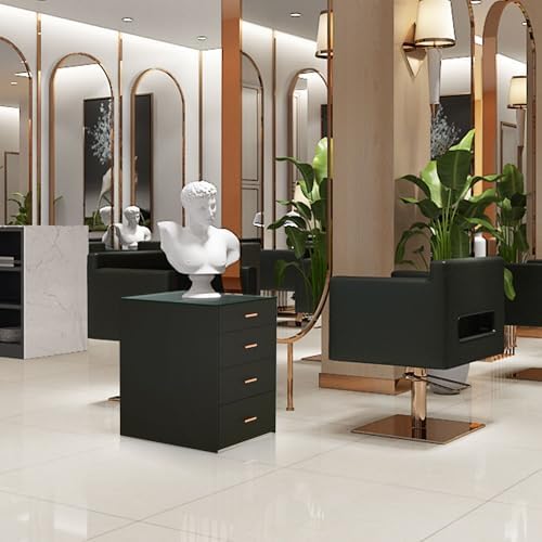BarberPub Dual Storage Cabinet with Drawers,Salon Station(Black) - Image 2