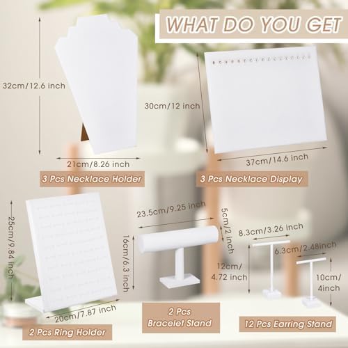 Henoyso 22 Pcs VelvetJewelry Display for Vendors Necklace Bust Holder - Image 2
