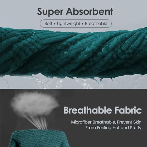 JML Microfiber Bath Towels, Teal, 30" x 60", Set of 2 - Image 4