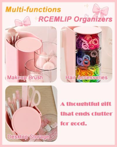 Rotatable 3-layer Hair Accessories Organizer with 200 Hair Ties - Image 5