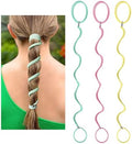 Ponytail Holders for Women, 25" Elastic No Tangle Spiral Hair Ties Damage-Free Pony tail Wrap for Thick Long Hair Motorcycle Hair Accessories for Sports- Bike Riding Swim Skiing- 3 Pack Colorful by Unknown