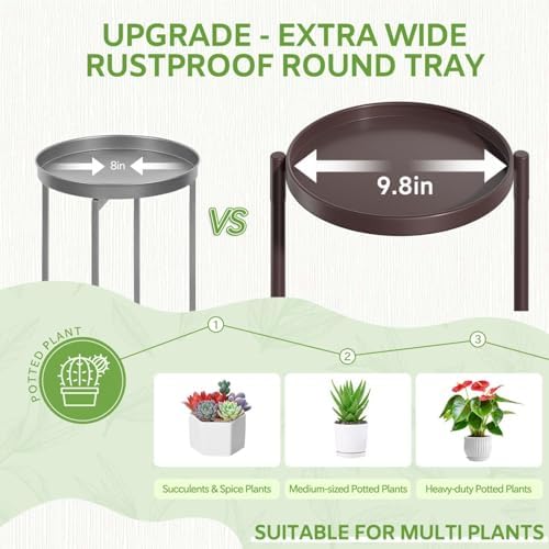 6 Tier Large Plant Stand Indoor Outdoor, 10 Inch Tray, Bronze - Image 3