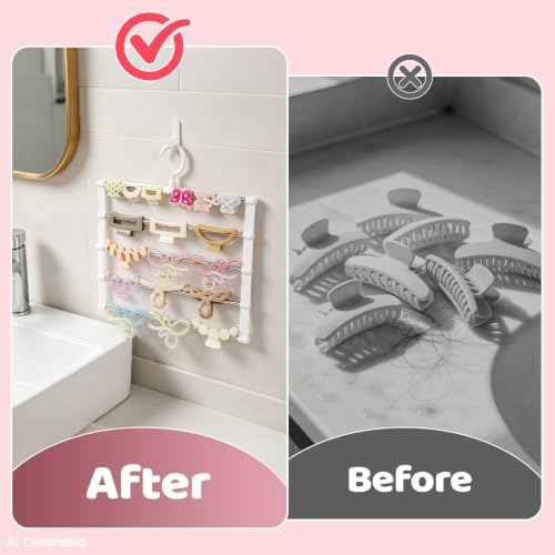 Qiannhee Stainless Steel 5-Tier Wall Hanging Claw Clip Organizer,2pcs - Image 4