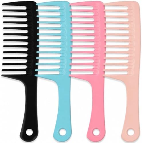 4PCS Wide Tooth Comb, Large Hair Detangling Comb for Curly, Wet, Long Hair by MODENGKONGJIAN