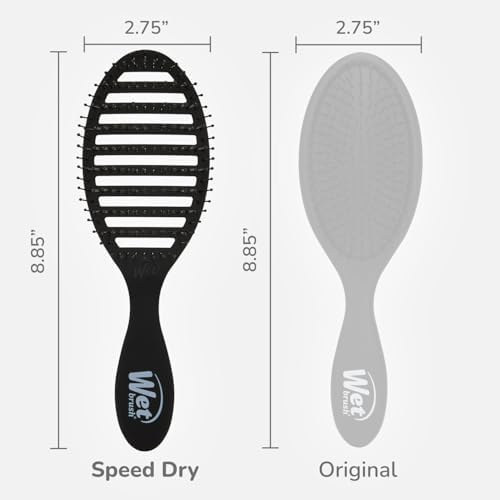 Wet Brush Speed Dry Hair Brush, Black Frost - Vented Design & Soft HeatFlex Bristles Are Blow Dry Safe - Ergonomic Handle Manages Tangles - Pain-Free Hair Accessories - Image 5