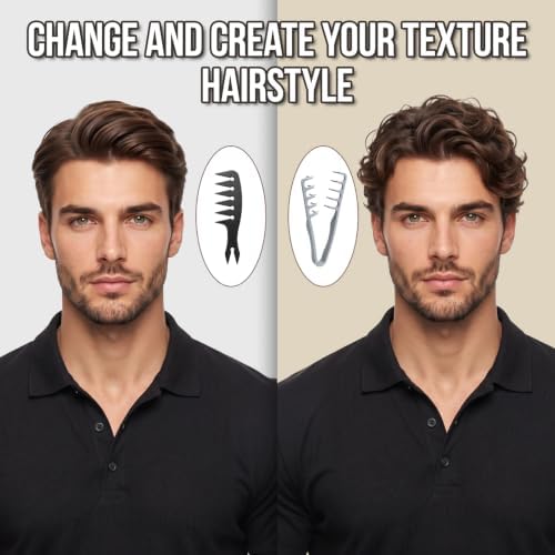 Texture Comb Volumizing Root Lifter Wide Tooth Hair Comb 2 Pack - Image 6