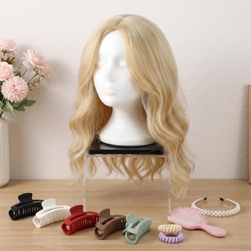 4 Pack Plastic Wig Head Stands Non-Topple Square Base – 7"x7"x3.3" Mannequin Holder for Tabletop Display, Styling, Cosmetology Manikin, Hats, Wigs, Hairpieces & Masks (Black) - Image 3