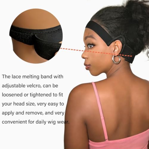 2Pcs Double-Sided C-Shaped Ear Cut Out Wig Melting Band for Lace Front melting, Ear Free Painless adjustable Wig Band for Laying Edges - Image 4