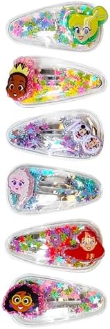 LUV HER Disney 100 Hair Accessories For Girls, 6pc Cute Hair Clips with Favorite Disney Figures Character Charms, Magical Confetti Hair Clips for Kids, Ages 3+ - Image 2