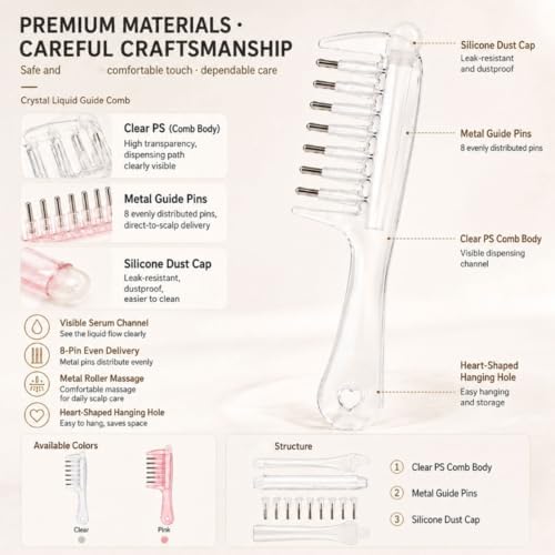 Hair Oil Applicator Comb, Hair Scalp Massaging Brush, # C - Image 4