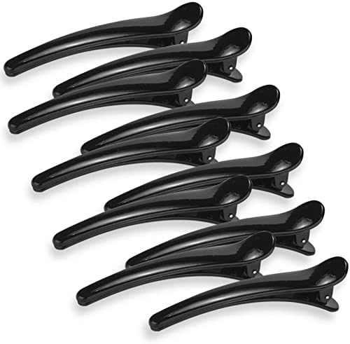 Hair Clip, 12 Count Alligator Hair Clips for Women, Duckbill Hair Barrettes Pins, Non Slip Colorful Plastic Duck Billed Hair Clips for Styling Sectioning-Black by EWSNM
