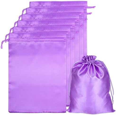 6Pcs Purple Wig Bags with Satin Drawstring by Unknown