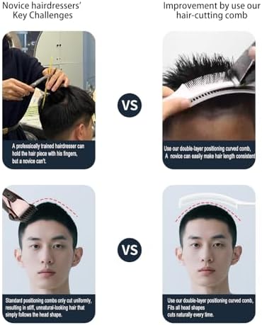 NebulaBloom Professional Hair Cutting comb, Fading Comb, Dual-Layer Fast and Convenient Trimming, Interchangeable Left/Right-hand Self Haircut comb Kit, hair Styling DIY Haircuts, groom tool - Image 4