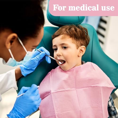MAQIHAN 125pcs Dental Bibs Disposable - Pink Dentist Bib for Nail, Tattoo - Image 6