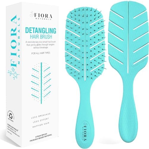 Fiora Naturals Detangler Brush for Wet and Dry Hair, Soft Detangling Brush by FioraNaturals