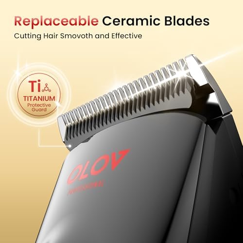 Hair Clippers for Men, Cordless Hair Clipper Kit, Adjustable 4 Length Setting, 2-Speed Settings, Replaceable Ceramic Blade Heads, Rechargeable Hair Clippers for Family (Red) - Image 3