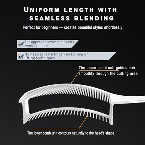 NebulaBloom Professional Hair Cutting comb, Fading Comb, Dual-Layer Fast and Convenient Trimming, Interchangeable Left/Right-hand Self Haircut comb Kit, hair Styling DIY Haircuts, groom tool - Image 5