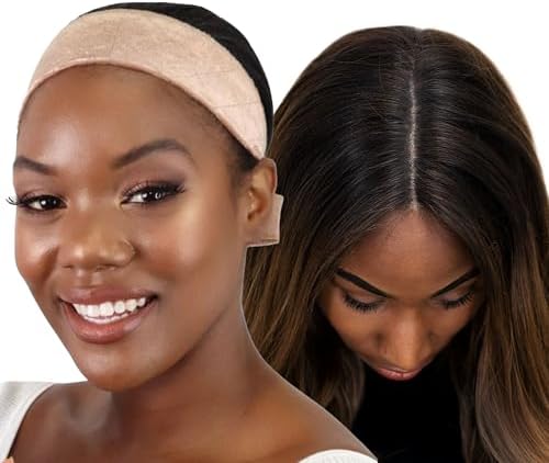 MILANO COLLECTION WiGrip, The Original Comfort Wig Grip Band, Adjustable Bands for Women Provide Glueless Support, Non-Slip Wig Grip Headbands, Tension-Free, One Size Fits All, Nude, 3 Pack by MILANOCOLLECTION