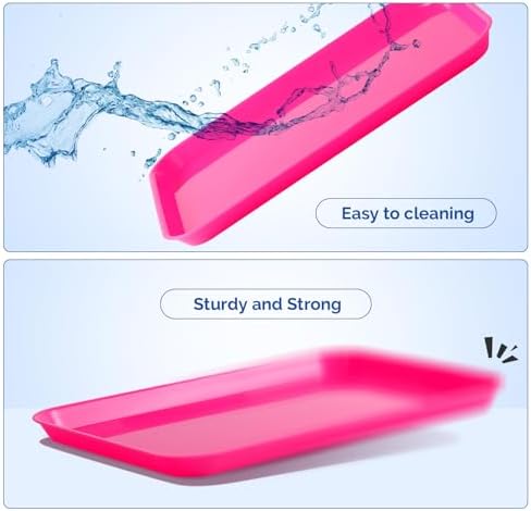 JMU 10 Pcs Hot Pink Dental Procedure Trays Flat Trays Size B 13.25" X 9.75" - Image 6