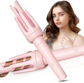 Auto Hair Curler, Automatic Curling Iron with 4 Temperature & 3 Timer, Automatic Shut-Off, Anti-Scald, Anti-Tangle Rotating Curling Wand for Hair Styling, Pink by BILITOK