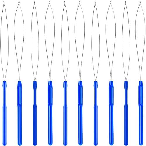 Zonon 10 Pcs Loop Needle Threader Tool for Hair Extension Bead,Blue by Zonon
