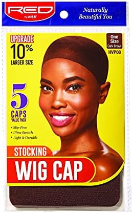 Red by Kiss Stocking Wig Cap 5 PCS (Dark Brown) - Image 2