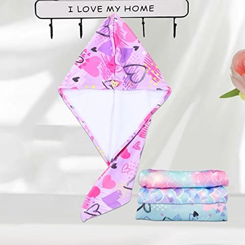 RETON 4 Pack Microfiber Hair Drying Towel, Hair Towel Wrap for Kids Girls Women, Super Absorbent Hair Turbans for Wet Hair, Fast Drying Hair Wrap with Buttons for Curly Long Thick Hair - Image 7