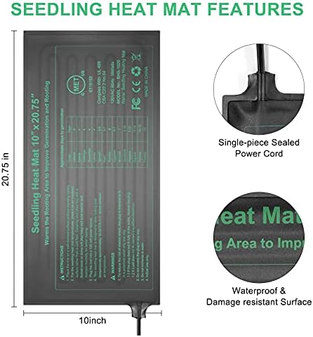 Seedling Heat Mat 4 Pack, MET Certified Heating Mat for Plants Grow Seed Starting Greenhouse, Waterproof Durable Germination Warm Hydroponic Heating Pad - Image 3