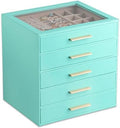 Frebeauty Jewelry Box for Women,Clear Lid Jewelry Organizer with 5 Drawers by Frebeauty
