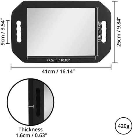 HREW Handle Mirror Large Rectangular Hand Held Mirror with Double Handle - Lightweight Hair Salon Equipment Hairstylist and Barber Accessories (1Pcs Rectangle) - Image 6