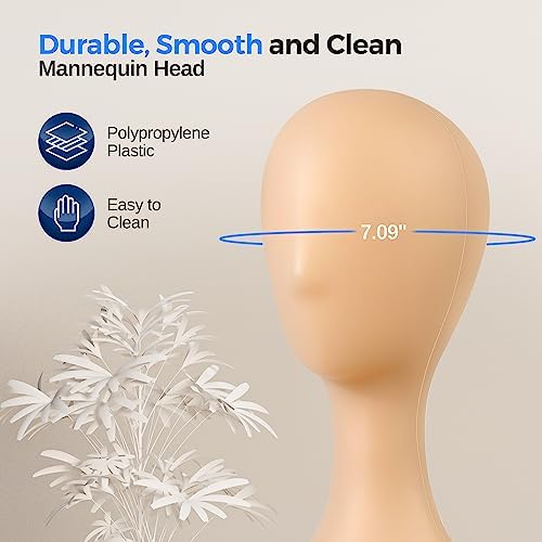 SereneLife Professional Mannequin Head, Women’s Wig Stand Display (16.1'' Height), Smooth Surface for Styling and Displaying Hats & Jewelry, Ideal for Salon & Retail Use - Image 3