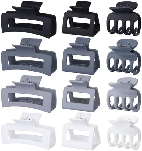 SMKSL 12 Pcs Hair Claw Clips for Women & Girls 3 Styles Hair Accessories by SMKSLHAIRCLAWCLIP